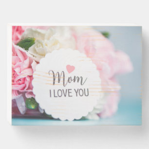 Pink Motherhood Flower Happy Mothers Day Flowers Wooden Box Sign