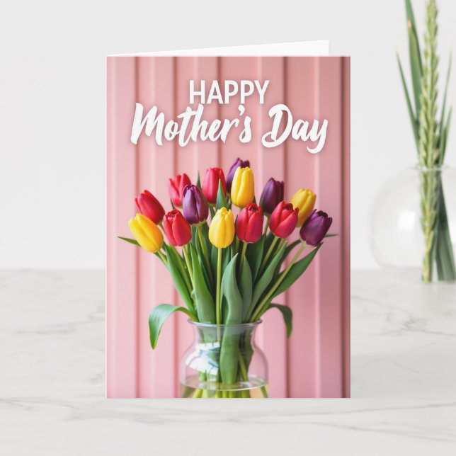 Pink Mothers Day Bouquet Card (Front)