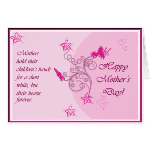 Pink Mothers Day Card with Poem | Zazzle