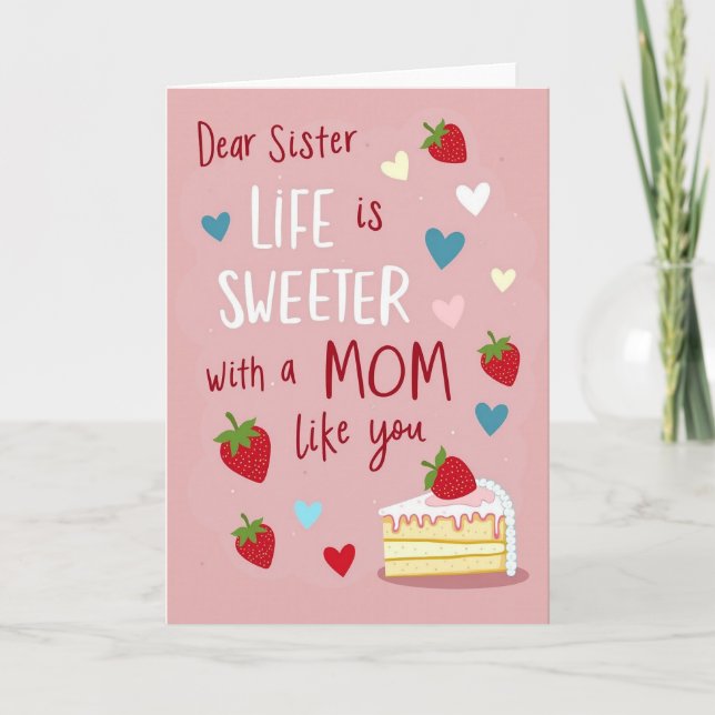 Pink Mothers Day Clouds Card (Front)