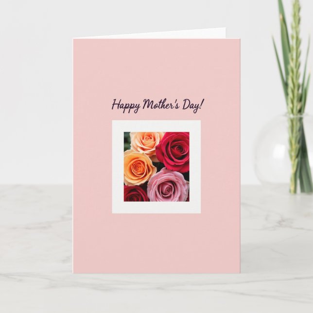 Pink Mothers Day Floral Card (Front)