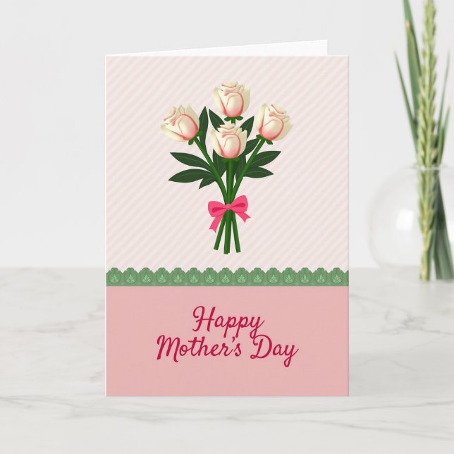 Pink Mothers Day Flowers Card (Front)
