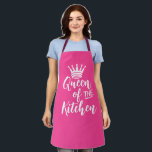 Pink Mothers Day Gift Apron, Queen of The Kitchen Apron<br><div class="desc">Custom Print all Over Aprons. Customizable Apron Gifts for dad and mom for Mother's Day for that matter any occasion such as birthday, anniversary and more. Displayed is Mother's Day Gift Apron, Queen of The Kitchen Apron gift for mom. Pink Mothers Day Gift Apron, Queen of The Kitchen Apron Funny...</div>