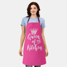 Pink Mothers Day Gift Apron, Queen of The Kitchen