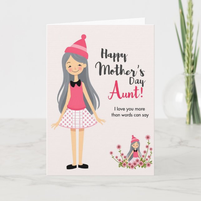 Pink Mothers Day Love You Card (Front)
