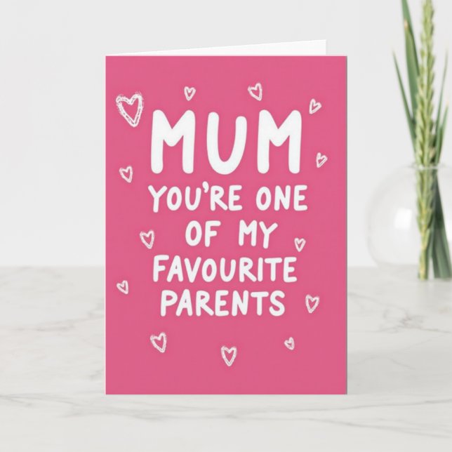 Pink Mothers Day Message Card (Front)