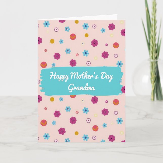 Pink Mothers Day Shapes Card (Front)