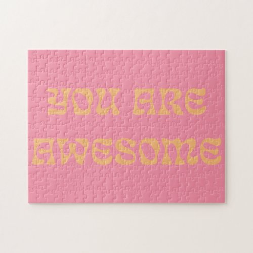 Pink Motivational Inspirational You Are Awesome Jigsaw Puzzle