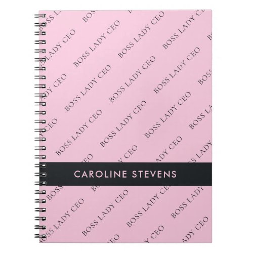 Pink Motivational Personalized Boss Lady CEO Notebook