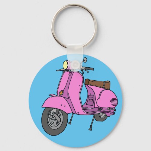 Pink Motor Scooter Keychain