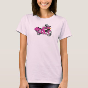 Pink Motorcycle in Stained Glass T-Shirt