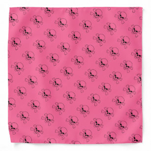 Pink Motorcycle Skull and Crossbones Biker Bandana