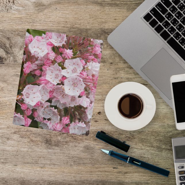Pink Mountain Laurel Floral Mini Binder (In Situ)