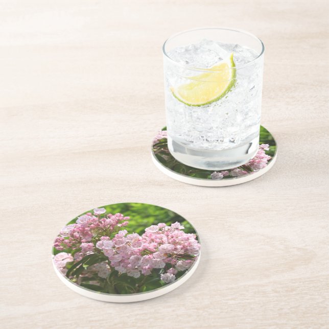 Pink Mountain Laurel Flowers in Bloom Coaster (Side)