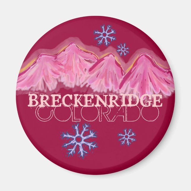 Pink mountains Breckenridge Colorado magnet (Front)