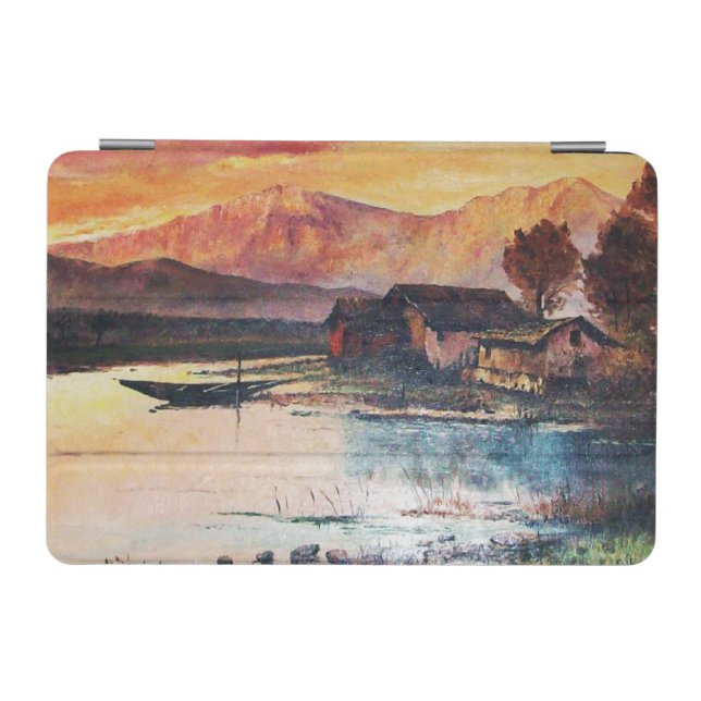 PINK MOUNTAINS LAKE ALPINE SUNSET LANDSCAPE iPad MINI COVER (Horizontal)