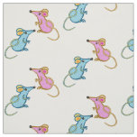Pink mouse, blue mouse fabric