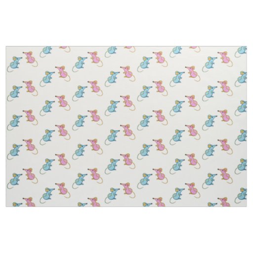Pink mouse blue mouse fabric