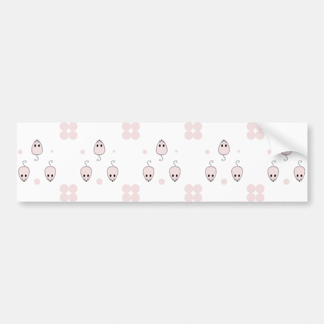 Pink Mouse Seamless Pattern Design - Cute Decor Bumper Sticker (Front)