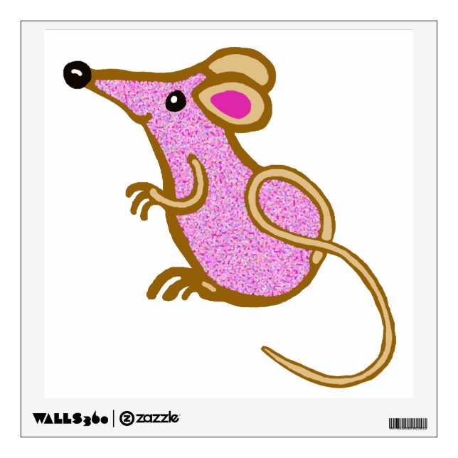 Pink mouse wall sticker (Front)