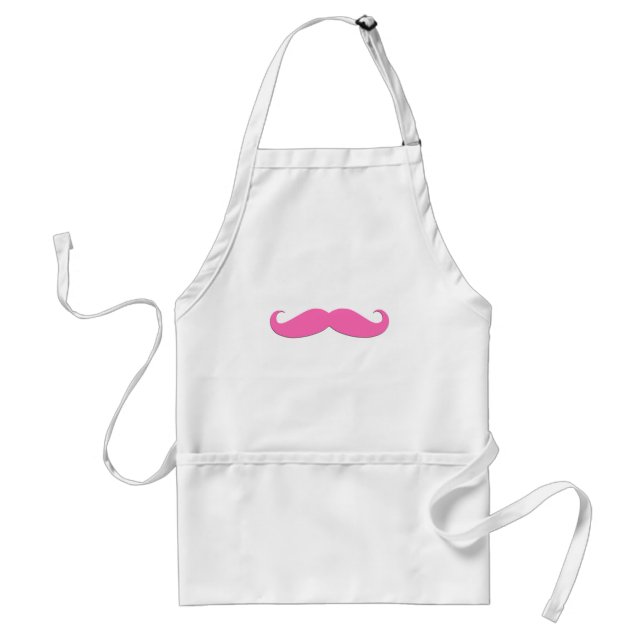 Pink Moustache Humor Create Your Own Adult Apron (Front)