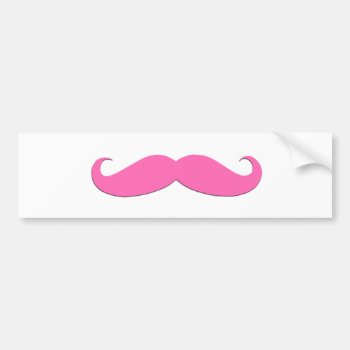 Pink Moustache Humor Create Your Own Bumper Sticker by MovieFun at Zazzle