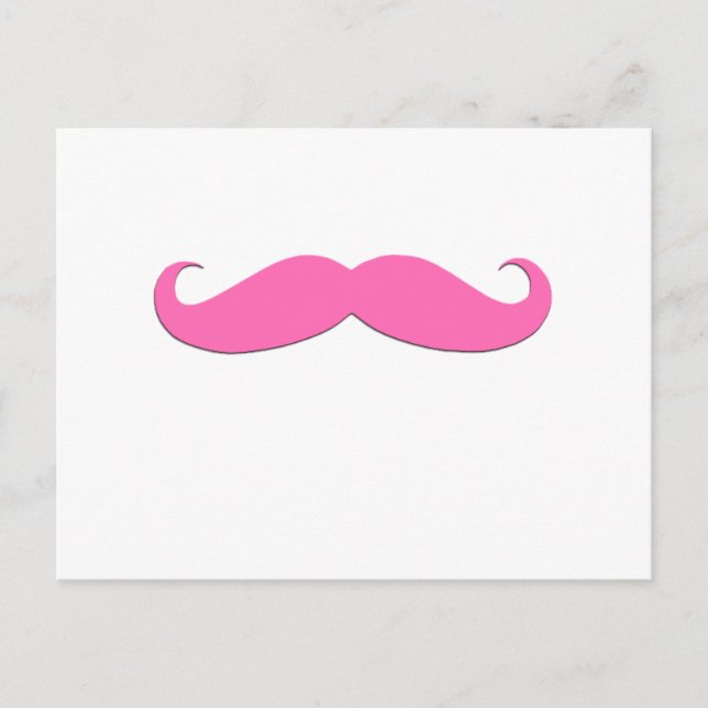 Pink Moustache Humor Create Your Own Postcard (Front)
