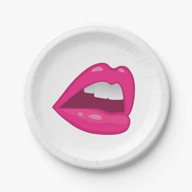 Pink mouth  paper plates (Front)
