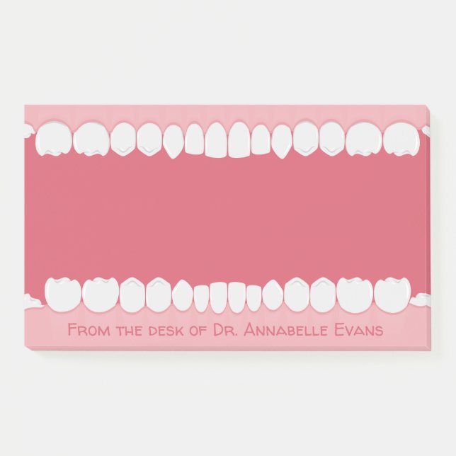 Pink Mouth with Teeth Personalize Notes (Front)