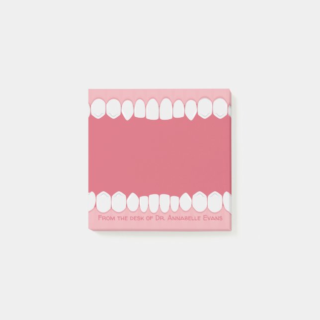 Pink Mouth with Teeth Personalize Notes (Front)