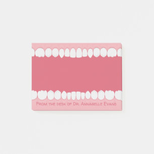 Pink Mouth with Teeth Personalize Post-it Notes