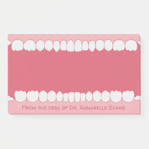 Pink Mouth with Teeth Personalize Post-it Notes
