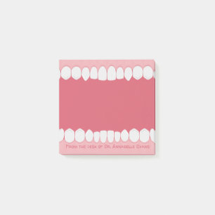 Pink Mouth with Teeth Personalize Post-it Notes