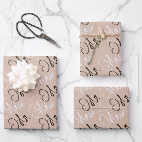 Pink Mr and Mrs Wedding Wrapping Paper