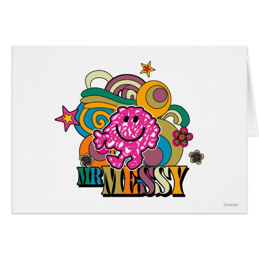 Pink Mr. Messy | Colorful Swirls & Stars (Front Horizontal)