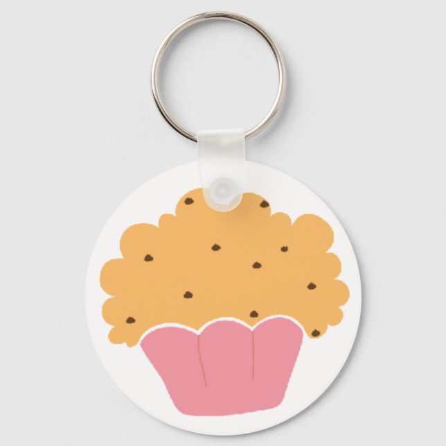 Pink muffin pattern keychain (Front)