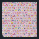 Pink Multi Rainbow pattern Bandana<br><div class="desc">Pink colorful watercolor pattern bandana.  Matching items available.  Original art from artists own illustrations. Please use the message me button below for help with further customization and special requests.  © Zoe Chapman Design</div>