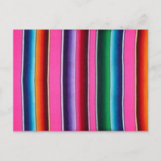 Pink Multi Serape Mexican Blanket Postcard