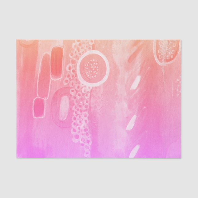 Pink Multicolor Abstract Art Tissue Paper (Front)