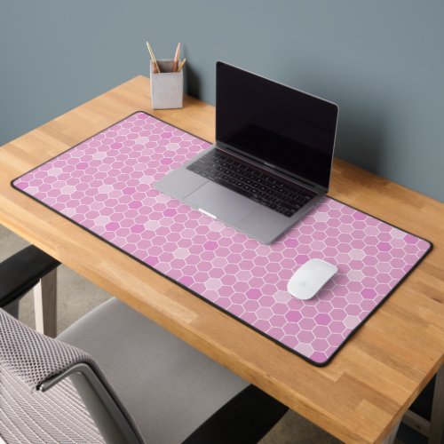 Pink Multicolour Hexagon Desk Mat
