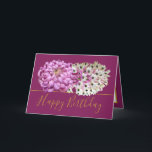 Pink Mum & White Orchids Floral Bouquet Birthday Card<br><div class="desc">Magnificent pink chrysanthemum and white exotic orchid flowers floral bouquet against a cranberry-pink color background. The birthday greeting text uses an attractive script typography font. The flowers cover the front of this card which can be used as a thank you card, a birthday card, or any other card of your...</div>