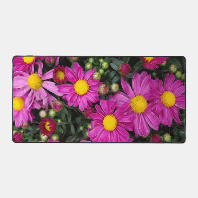 Pink mums desk mat (Front)