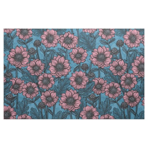 Pink Mums Fabric