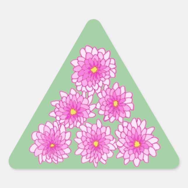 Pink Mums Flowers Chrysanthemums Stickers (Front)