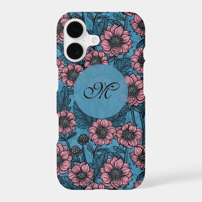 Pink Mums monogram Case-Mate iPhone Case (Back)