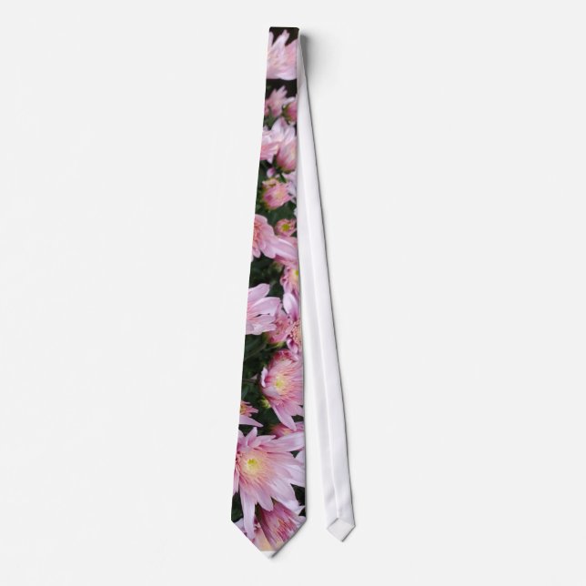 Pink mums neck tie (Front)