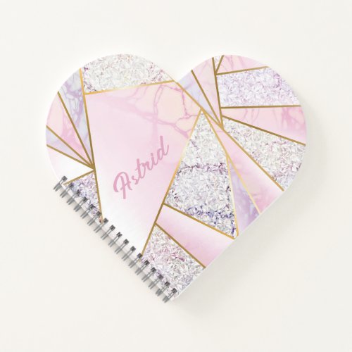 Pink Murble Elegant Heart Notebook Scketchbook