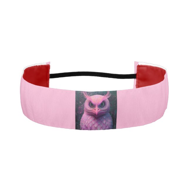 Pink Murloc/Owl Hybrid Creature Athletic Headband (Front)