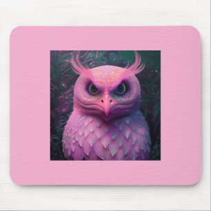 Pink Murloc/Owl Hybrid Creature Mouse Pad