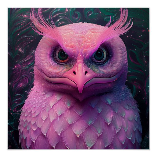 Pink Murloc/Owl Hybrid Creature Poster (Front)